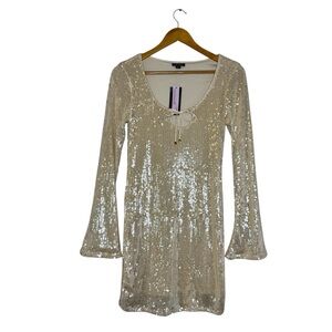 New Wild Fable Small Off White Elegant Sequin Dress